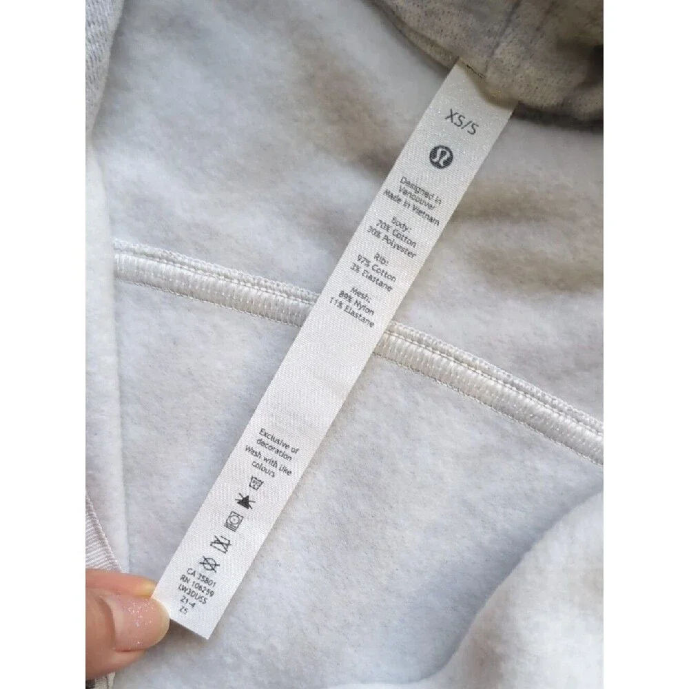Lululemon Light Gray Scuba Half-Zip Hoodie XS/S Heathered Core Ultra Light Grey
